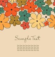 Vintage background with flowers and place for text