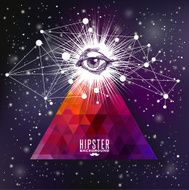 Hipster background made of triangles and space