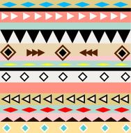 Colorful Aztec tribal pattern vector N8