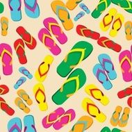 Multicolor flip flops seamless pattern