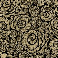Seamless grunge rose pattern
