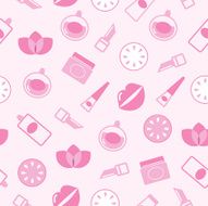 Cosmetics seamless pink pattern or texture background