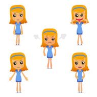 set of funny cartoon housewife N8