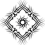 Tribal tattoo set Sun Frame