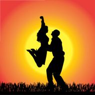Vector Silhouette Of People N372