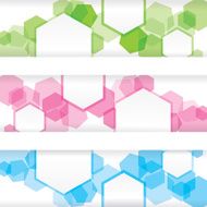 Abstract colorful banner with forms of empty frames