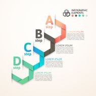 Modern business step origami style options banner N54