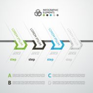 Modern business step origami style options banner N57