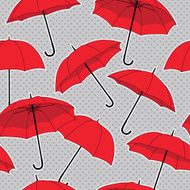 vector seamless pattern with red umbrellas
