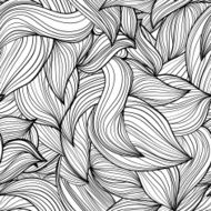 monochrome seamless abstract hand-drawn wave