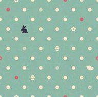 Easter polka dot seamless vintage pattern in green color