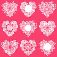 Set of Lace Hearts