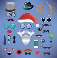 Christmas fashion silhouette set hipster style N2