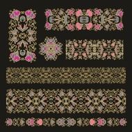Set of floral ribbons