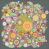 colorful flowers vivid floral ornament and background