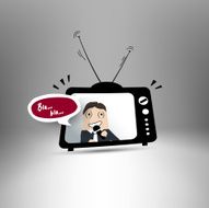 Speaker showing hot news on television