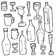 bottles and glasses N6