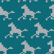 Seamless knitting pattern with horses N3