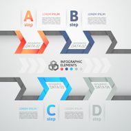 Modern business step origami style options banner N58