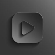 Play icon - vector black app button