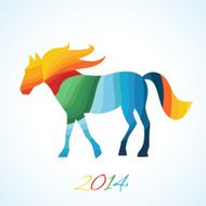 Abstract horse of geometric shapes N2