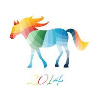 Abstract horse of geometric shapes N3