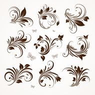 Floral Retro Set for Vintage Design N2