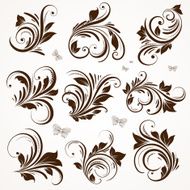 Floral Retro Set for Vintage Design N3