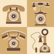 Set of cute telephone and vintage style