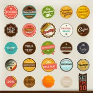 Vintage Labels Icon Set N4