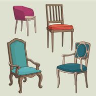 Vector Set of Armchairs N3