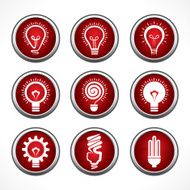 Set of electric bulb symbols and icons