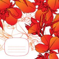 frame of abstract red flowers