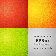 Set of wave seamless ornamental background in three colorful option