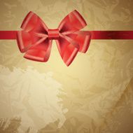 background with bow on realistic paper vector illustration N2