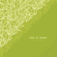 Green lace leaves corner seamless pattern background