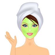 Woman with facial mask