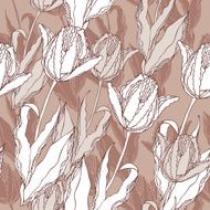 Vector seamless pattern with tulips N2