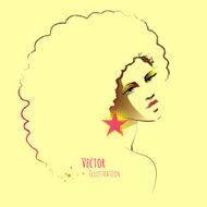 Disco girl with afro hairstyle N2