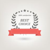 Vector sign with red ribbon &quot;Best choice&quot;