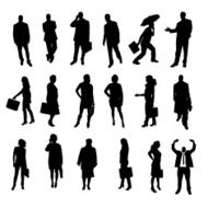 Vector silhouettes of business people N53
