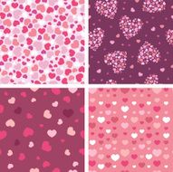 Textured Seamless Hearts Patterns Set