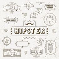 Vintage hipster hand drawn design elements set 4 Vector illustration N2