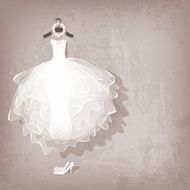 wedding dress on grungy background N2