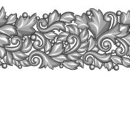 Seamless pattern with baroque ornamental floral silver elements N7