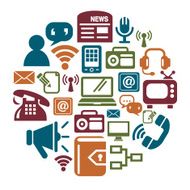 Communication Icons in Circle Shape N3