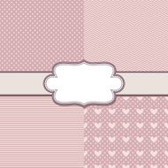 vector set four simple textures and vintage ribbon N3