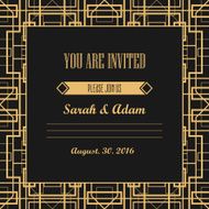 Art Deco vintage decorative frame Retro card design vector N2