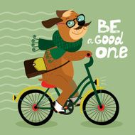 Hipster poster with nerd dog