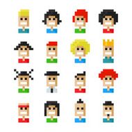 Pixel people faces